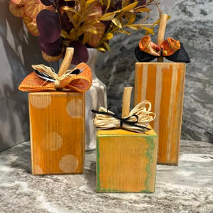 Autumnal Rustic Wood Pumpkins