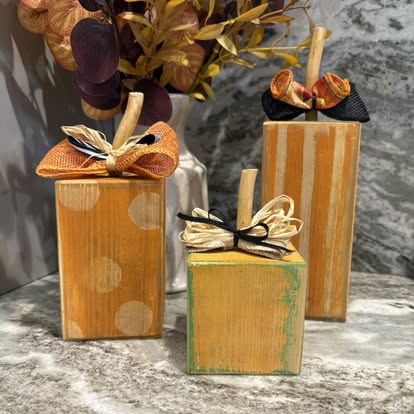 Autumnal Rustic Wood Pumpkins