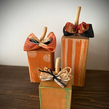 Load image into Gallery viewer, Autumnal Rustic Wood Pumpkins
