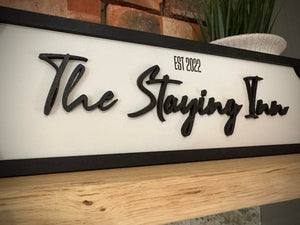 Personalised 'The Staying Inn' street sign